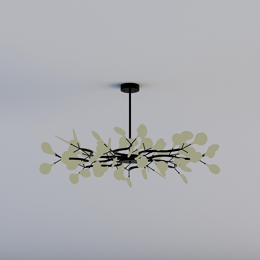 Low-Poly Nature-Inspired Chandelier 3D model