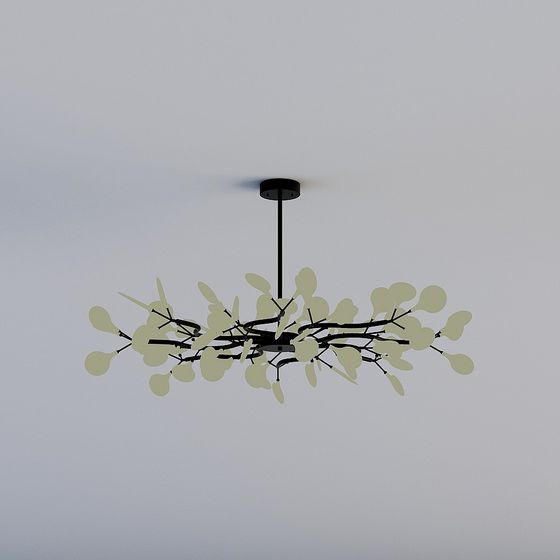 Low-Poly Nature-Inspired Chandelier 3D model
