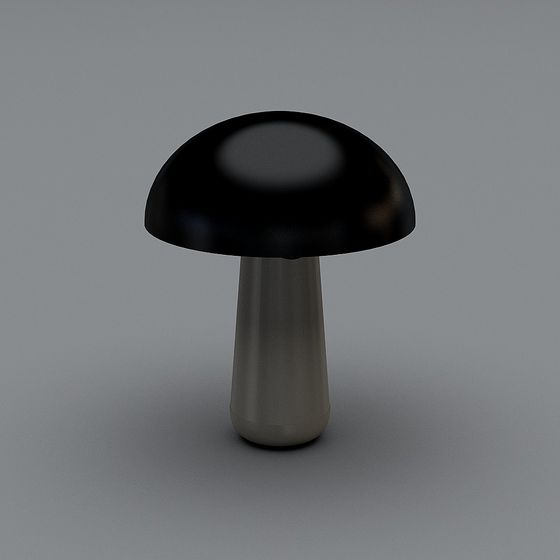 Black Mushroom Lamp 3D Model