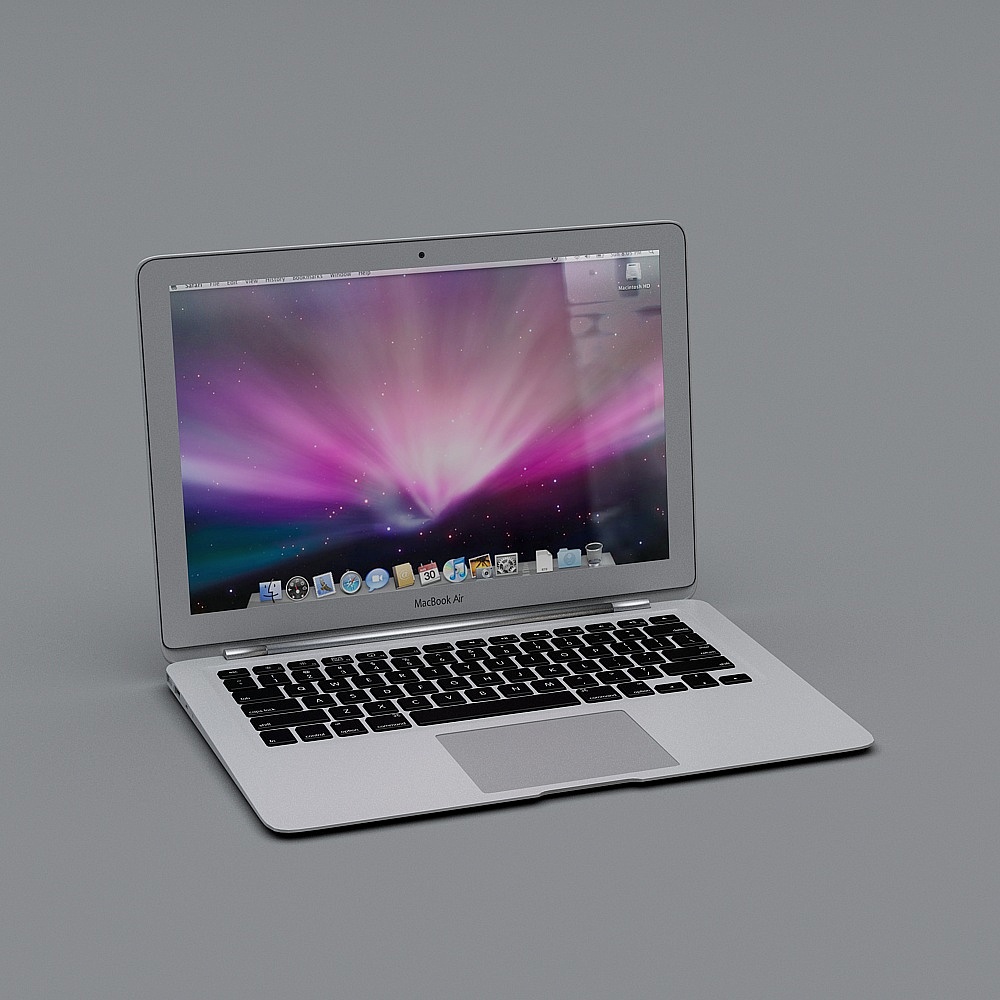 Realistic Low-Poly Laptop 3D Model