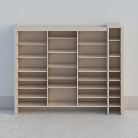 Minimalist 3D Bookshelf Model for Modern Interiors