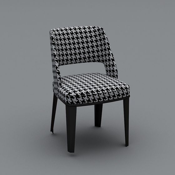 Elegant Houndstooth Chair 3D model