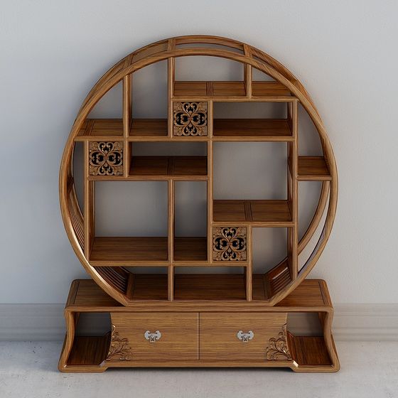 Elegant Round Display Shelf 3D model