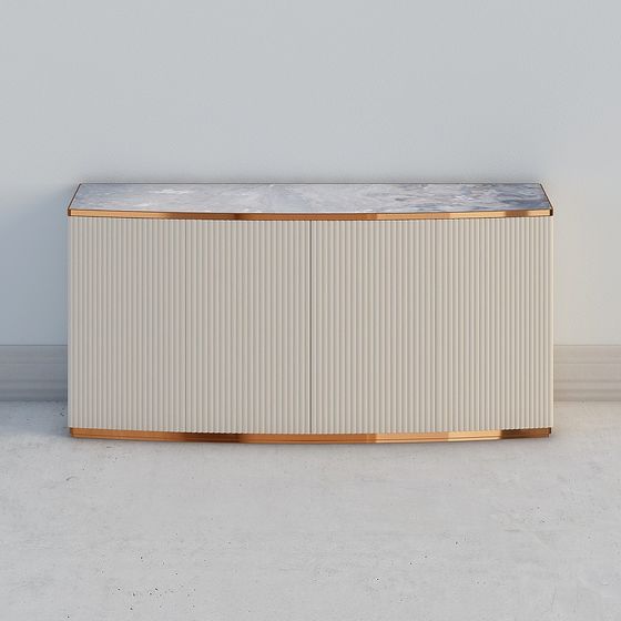 Elegant Marble Side Cabinet 3D model