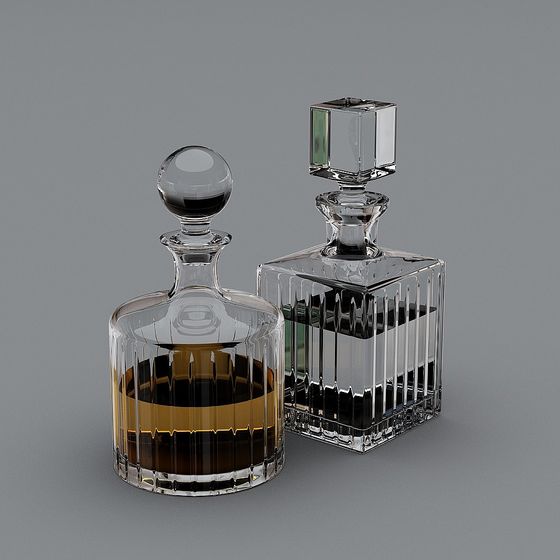 Elegant Wine Bottle 3D Model Design