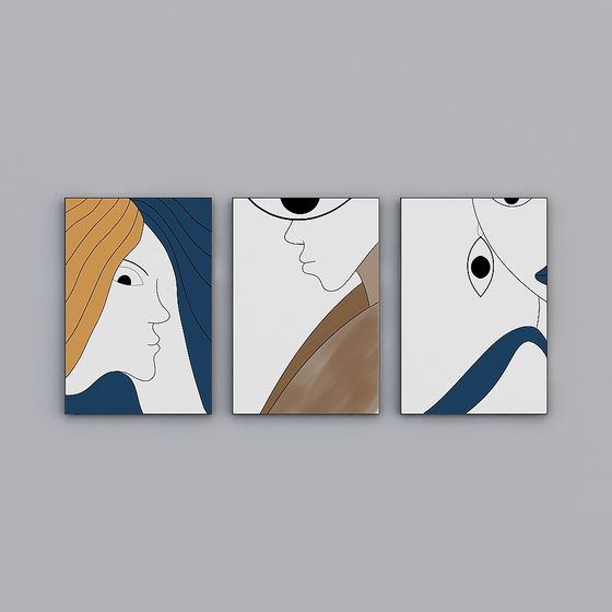 Abstract Portrait 3D Model in Low-Poly Style