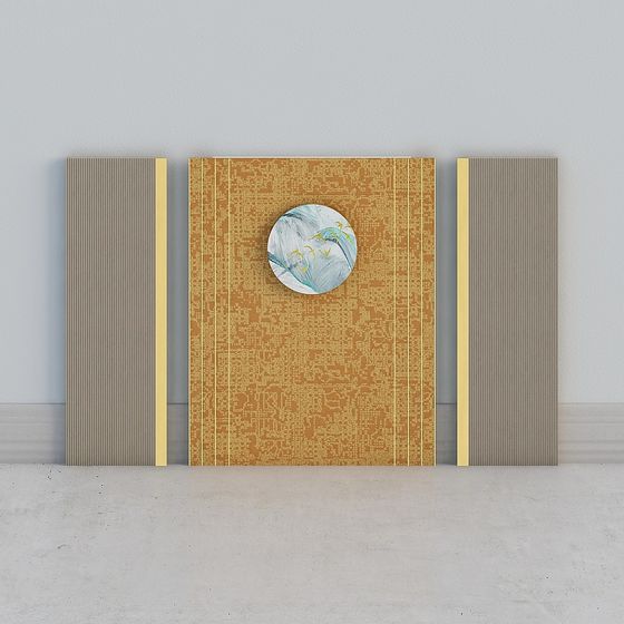 Golden Elegance Panel 3D model for Luxurious Spaces