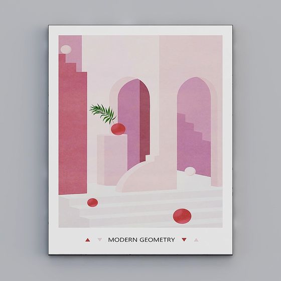 Dreamy Low Poly Geometric 3D Model