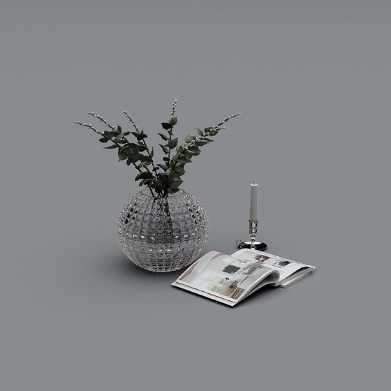 Elegant Vase with Greenery 3D model