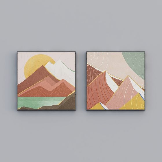 Low-Poly High-Detail Mountain and River 3D Model