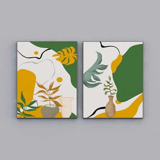 Colorful Low-Poly Abstract Plant Art 3D Model