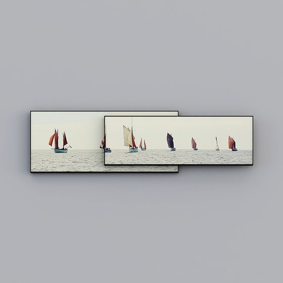 Sailboats in the Sea Breeze 3D model