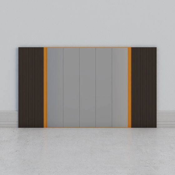 Elegant Striped Screen 3D model for Modern Interiors