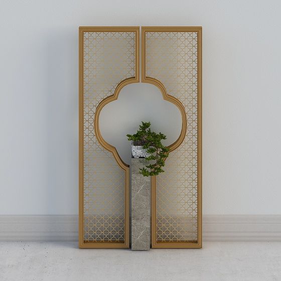 Elegant Arabesque Screen 3D model
