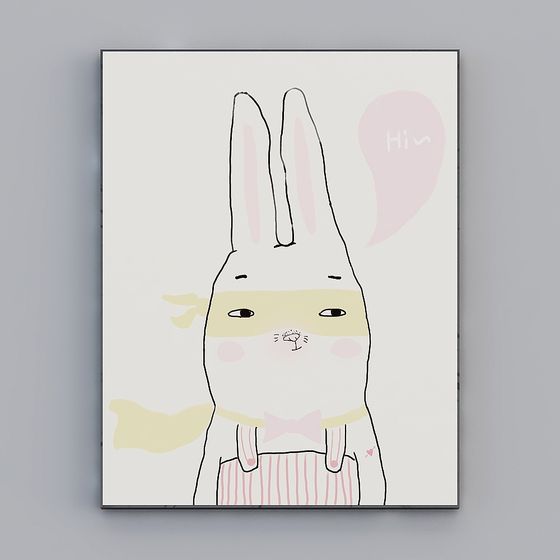 Hi Bunny Cute 3D model for Designers