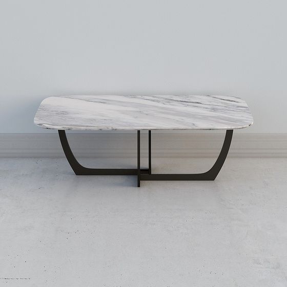 Elegant Marble Coffee Table 3D Model – Low-Poly Modern Design