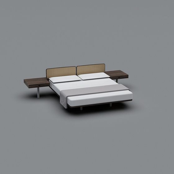 Elegant Minimalist Bed 3D Model