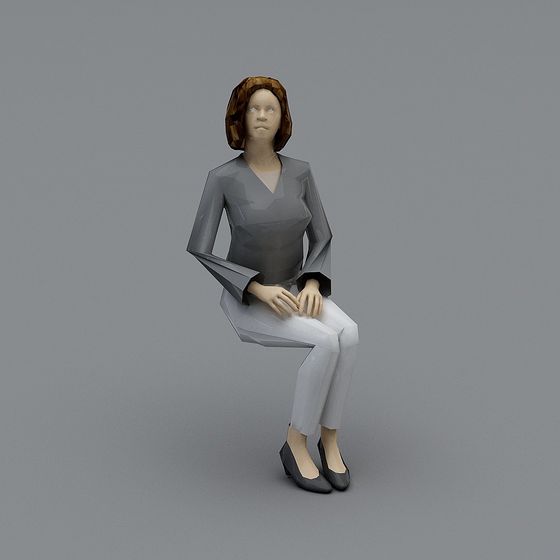 Urban Woman Low Polygon 3D model