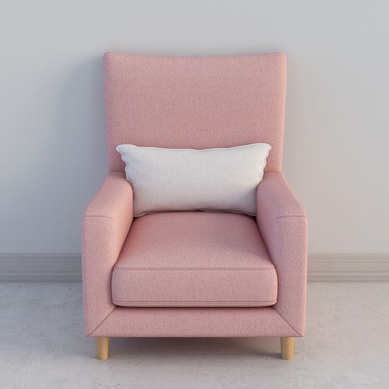 Elegant Pink High-Back Chair 3D model