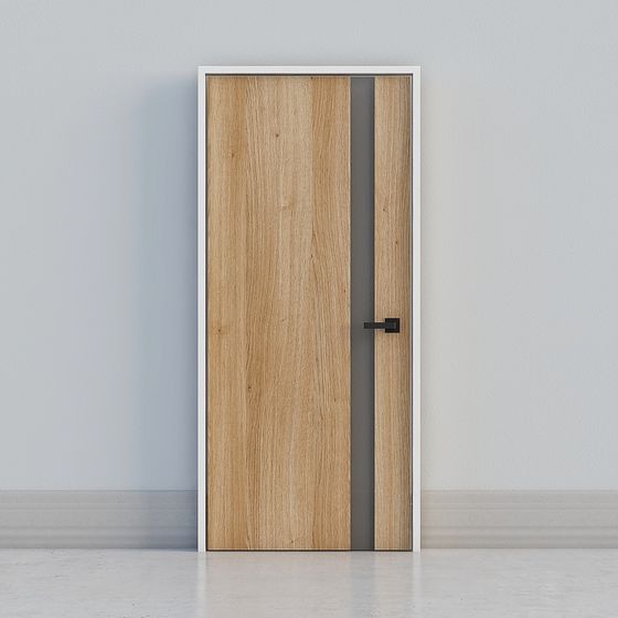 Wood Grain Door 3D model for Modern Interiors