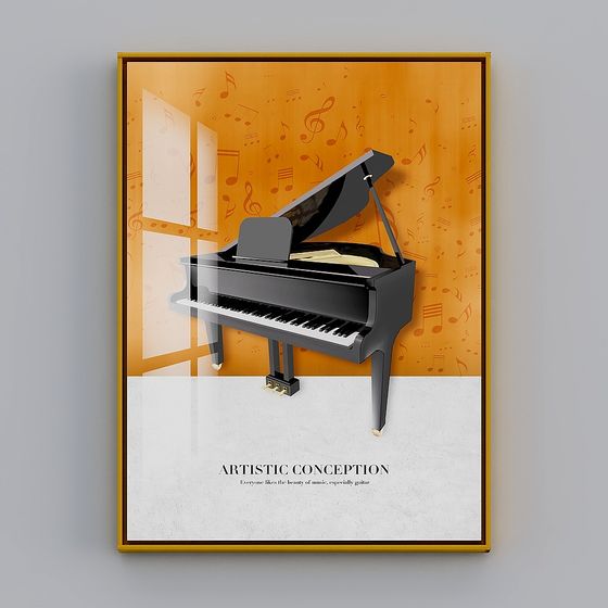 Elegant Low-Poly Piano 3D model