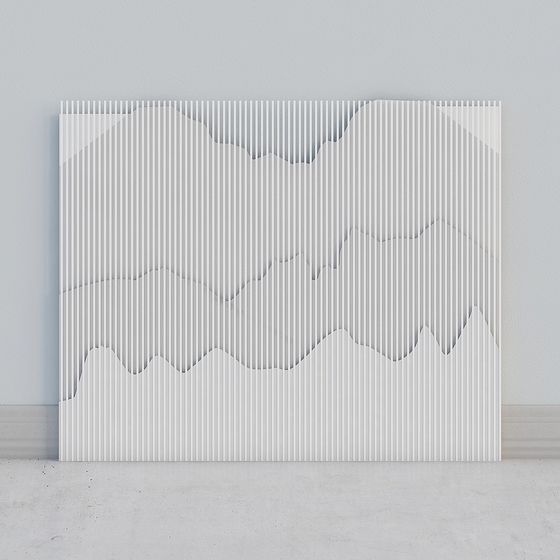 Wave Art Screen 3D model for Creative Projects