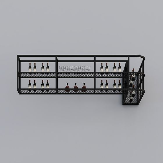 Modern Low-Poly Bar Rack 3D model