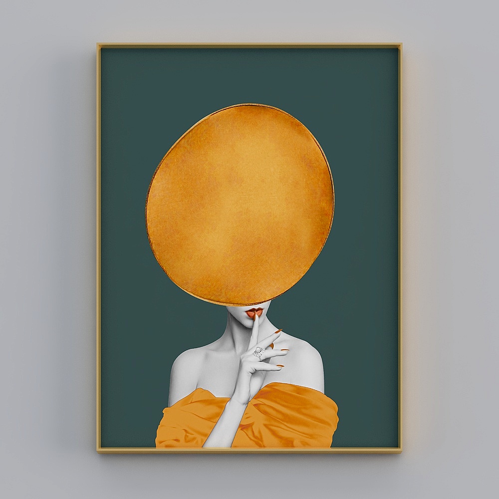 Courtesy full house with painting - modern living room decoration painting - living room entrance single - flame red lip A