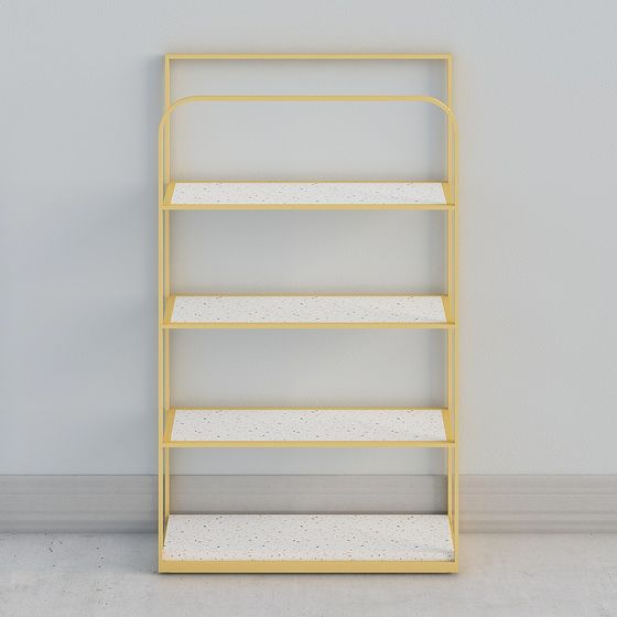 Stylish Low-Poly Bookshelf 3D model