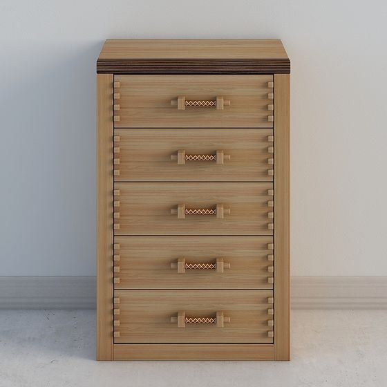 Elegant Wooden Drawer Cabinet 3D model