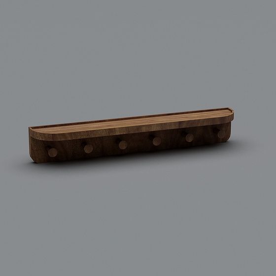 Minimalist Coat Hook Rack 3D model