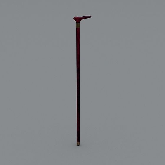 Elegant Low-Poly 3D Model of a Cane
