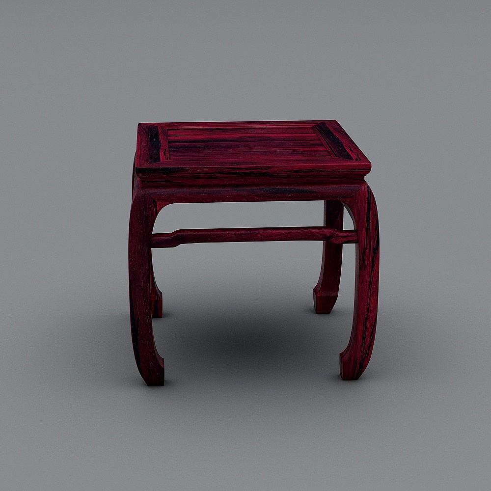 Vintage Red Wooden Table 3D model