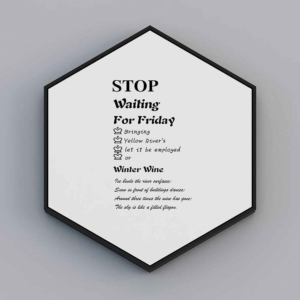 Courtesy full house with painting - modern decorative painting - hexagonal combination - time wine glass I