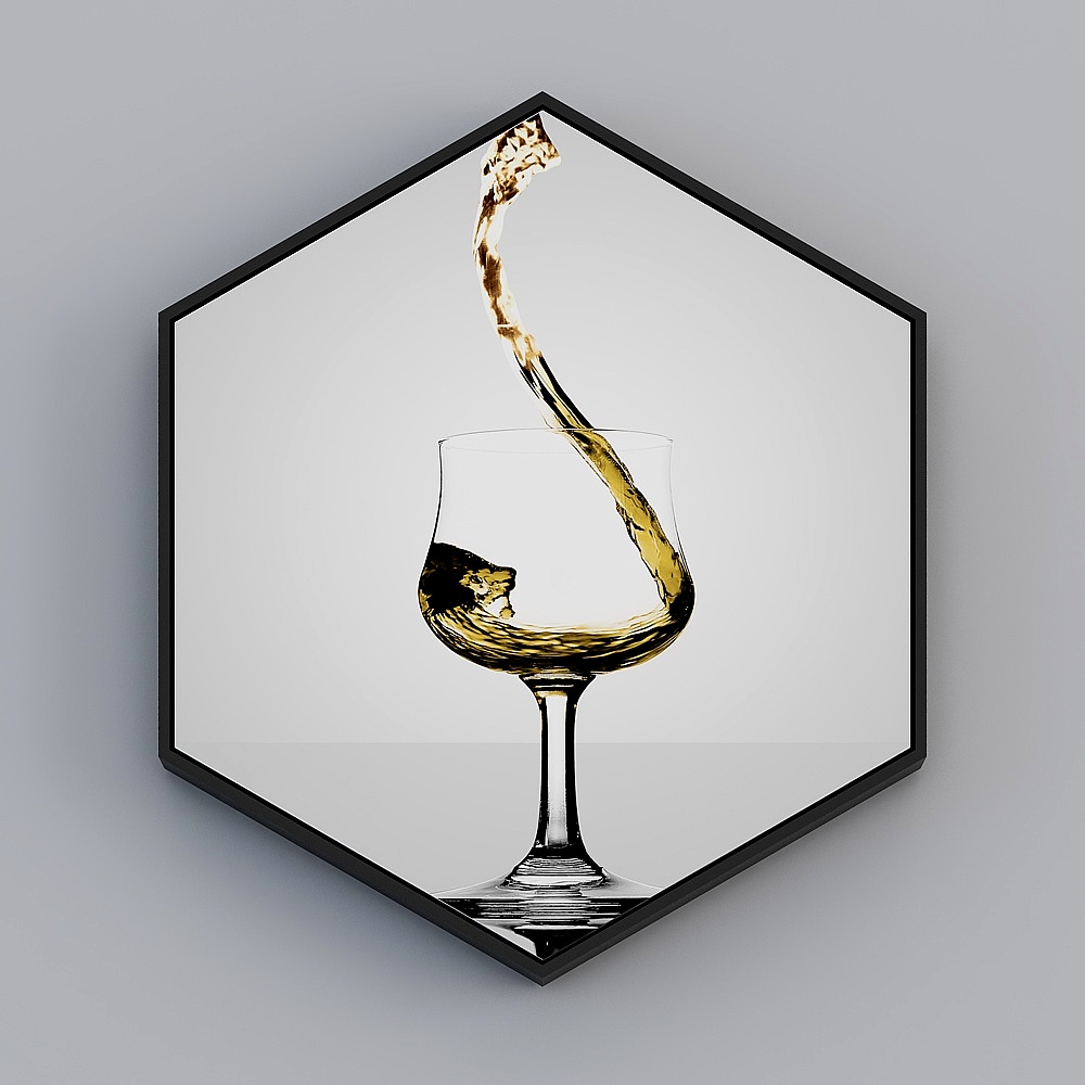 Courtesy full house with painting - modern decorative painting - hexagonal combination - time wine glass E