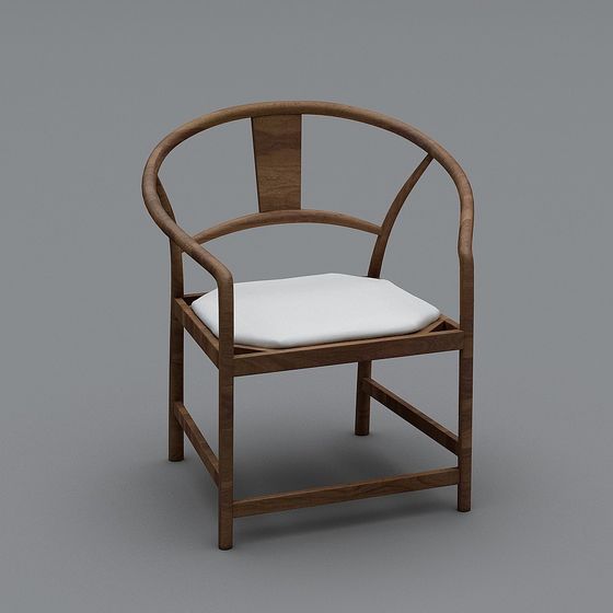 Stylish Chinese Circle Chair 3D model for Creative Projects