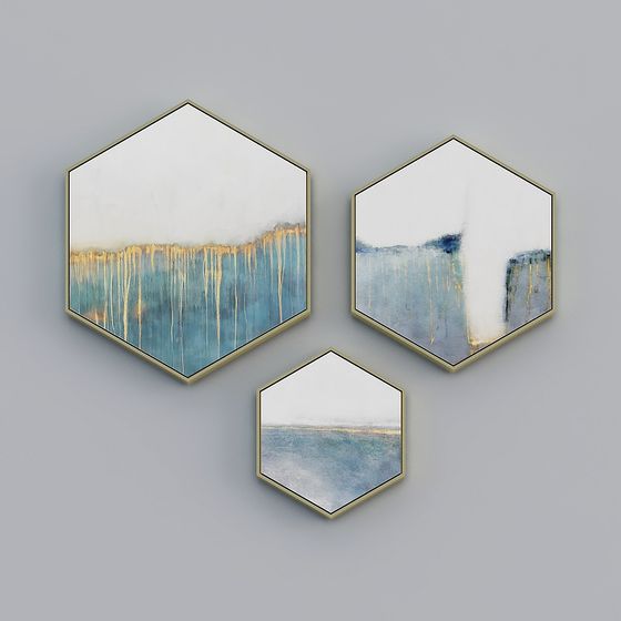 Stylish Abstract Hexagonal Frame 3D model