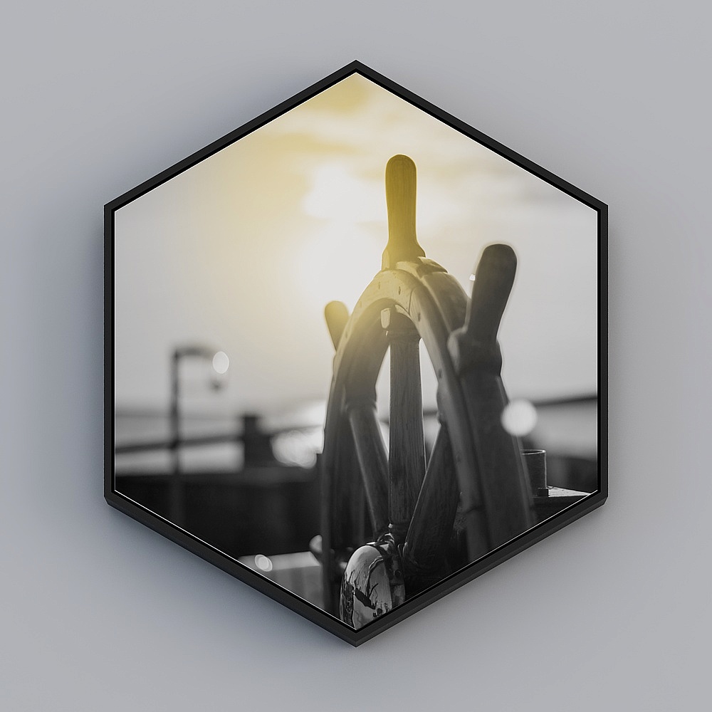 Courtesy Full House With Painting - Modern Decorative Painting - Hexagonal Combination - Time Wine Glass J