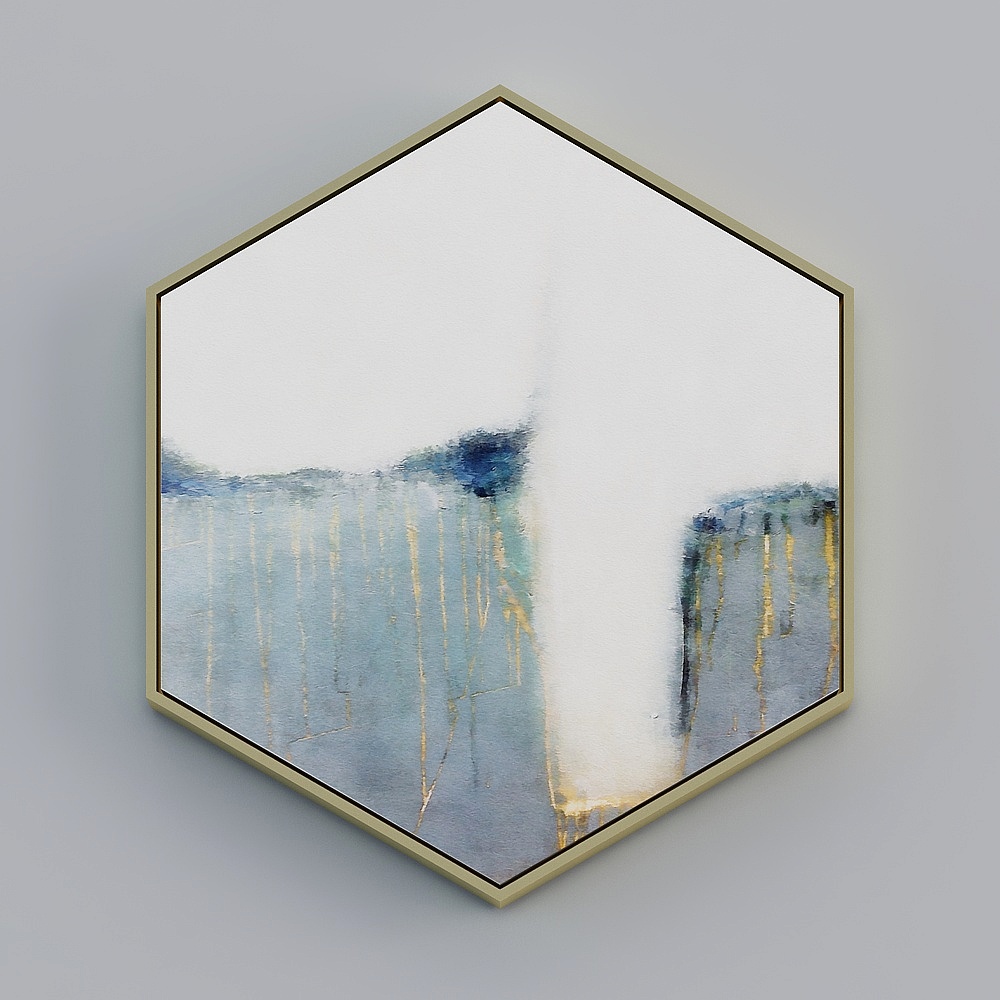 Hexagonal Abstract Painting 3D model