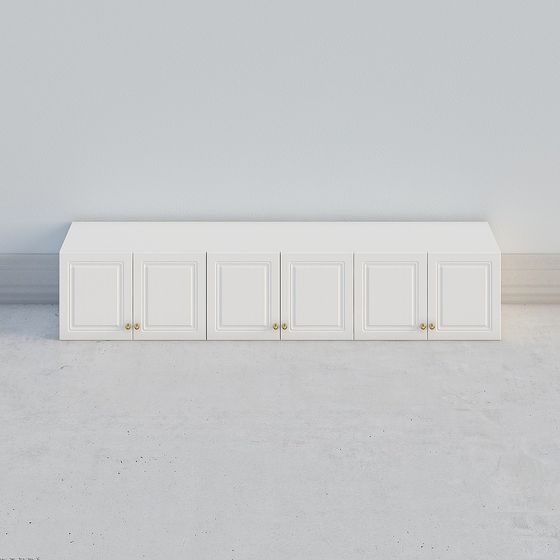 Chic White French Cabinet 3D Model for Classic Interiors