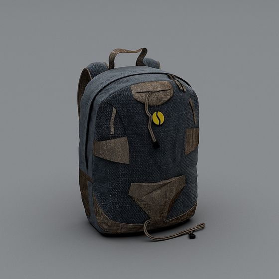 Modern Black Backpack 3D Model