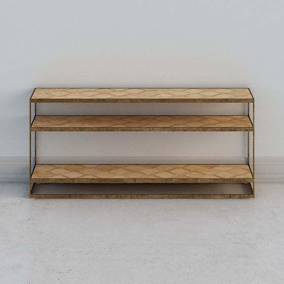 Lattice Wood Shelf 3D model