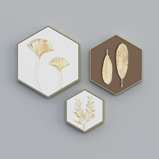 Elegant Hexagonal Low-Poly Decorative Panels 3D model