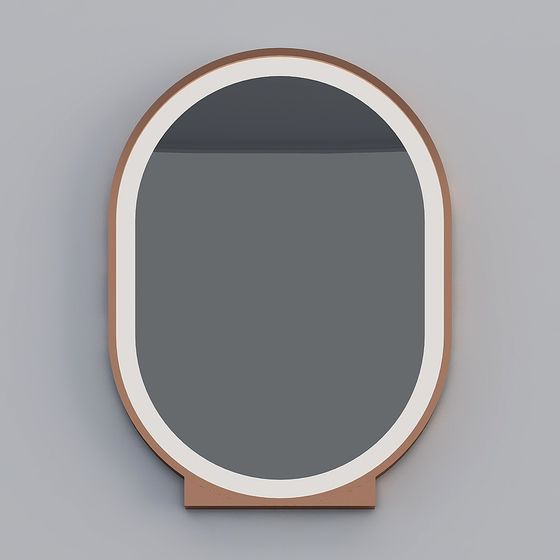 Stylish Oval Mirror 3D Model for Creative Spaces