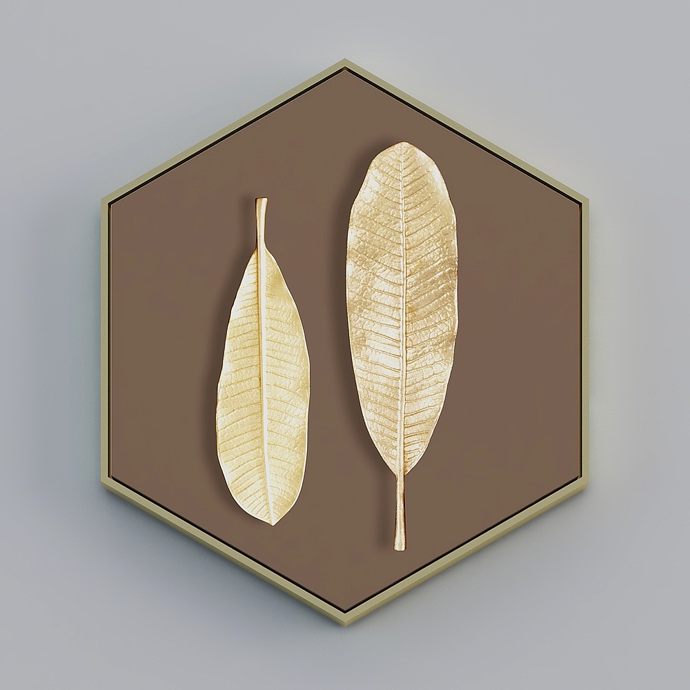 礼儀フルハウス絵付 - モダン装飾画 - 六角形コンビネーション - リーフィーG