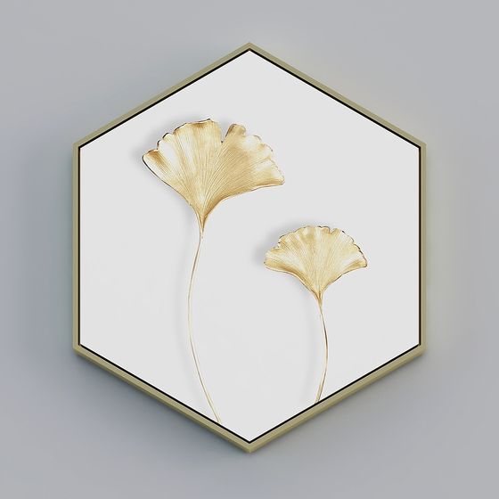 Golden Ginkgo Leaf 3D Model Design