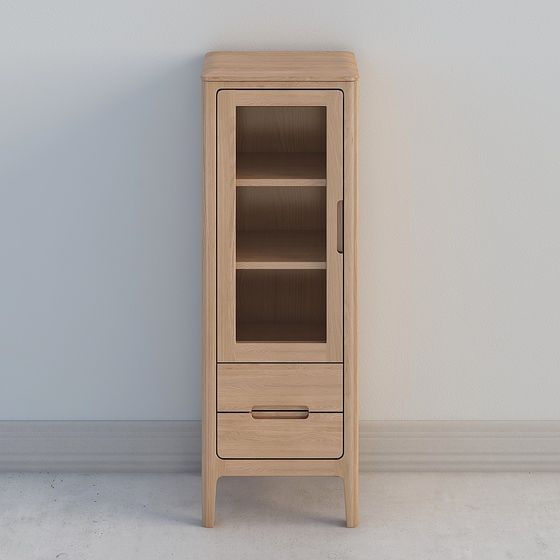 Wooden Display Cabinet 3D model