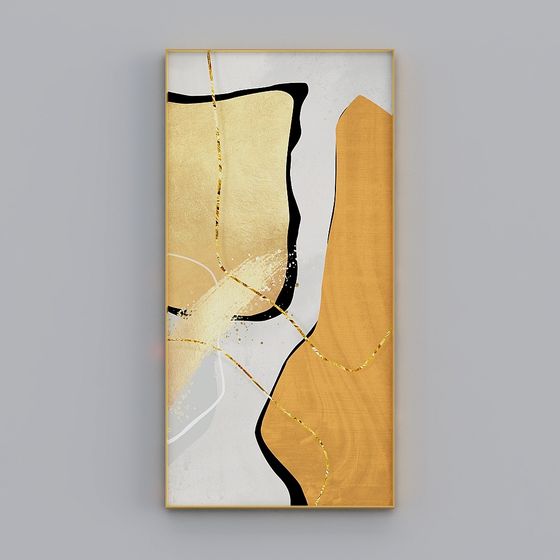 Abstract Golden Frame 3D model for Designers