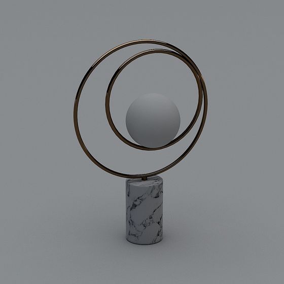 Balancing Rings Art Installation 3D model