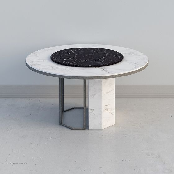 Elegant Marble Round Table 3D model